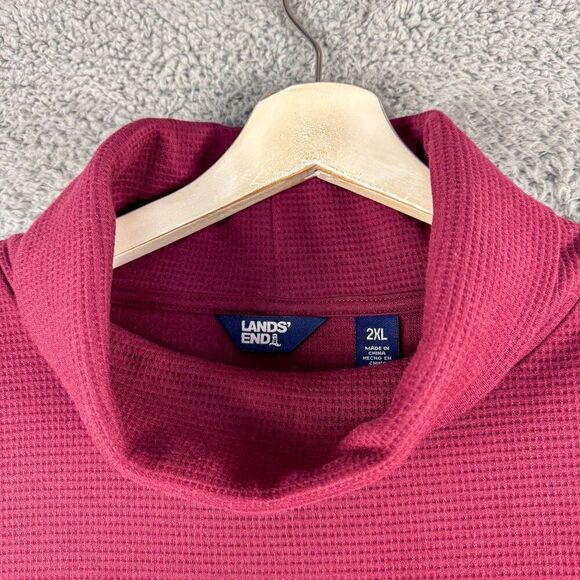 Lands End Turtleneck Sweater Mens XXL Red Outdoor Preppy Office Casual Winter - Picture 2 of 11